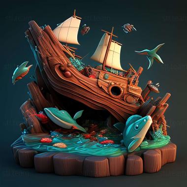 3D модель Игра Feeding Frenzy 2 Shipwreck Showdown (STL)